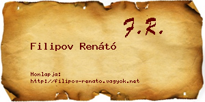 Filipov Renátó névjegykártya